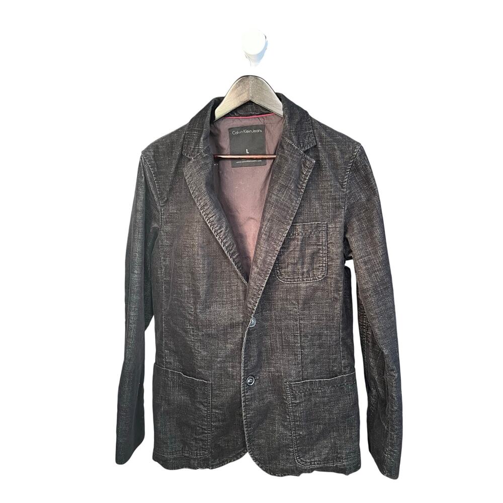 Calvin Klein Blazer Black Corduroy 2 Button Size Large